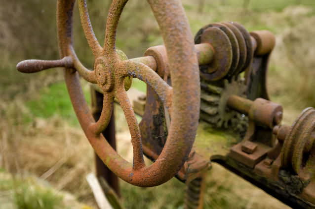 lothersdale waterwheel sluice gate investigation by International Stationary Steam Engine Society – photo by Chris Allen